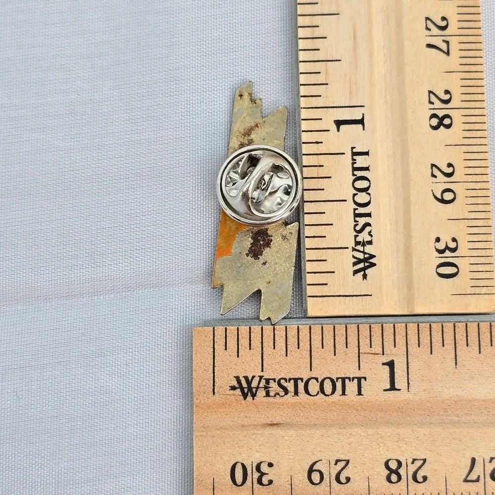 ZZ Top Vintage Enamel Pin Red Yellow Logo Music Band Memorabilia Lapel Hat Pin